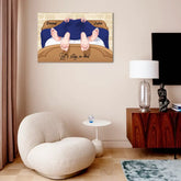 Art mural personnalisé en toile de couple - Restons au lit
